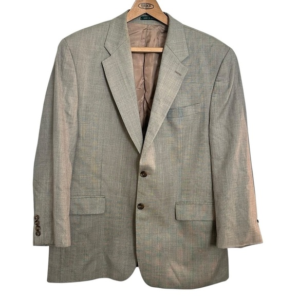 LAUREN Ralph Lauren Houndstooth Wool Cashmere Blend Blazer Jacket 44R. - Picture 1 of 8